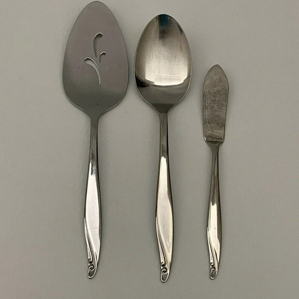 Wm. A. Rogers Oneida Surf Club Stainless‎ Serving Spoon Pie Server Butter Knife